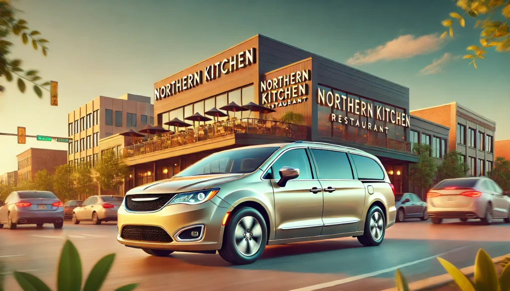 Private student group shuttle ride from Maple & Evans Corner to Northern Kitchen on Portland Avenue.